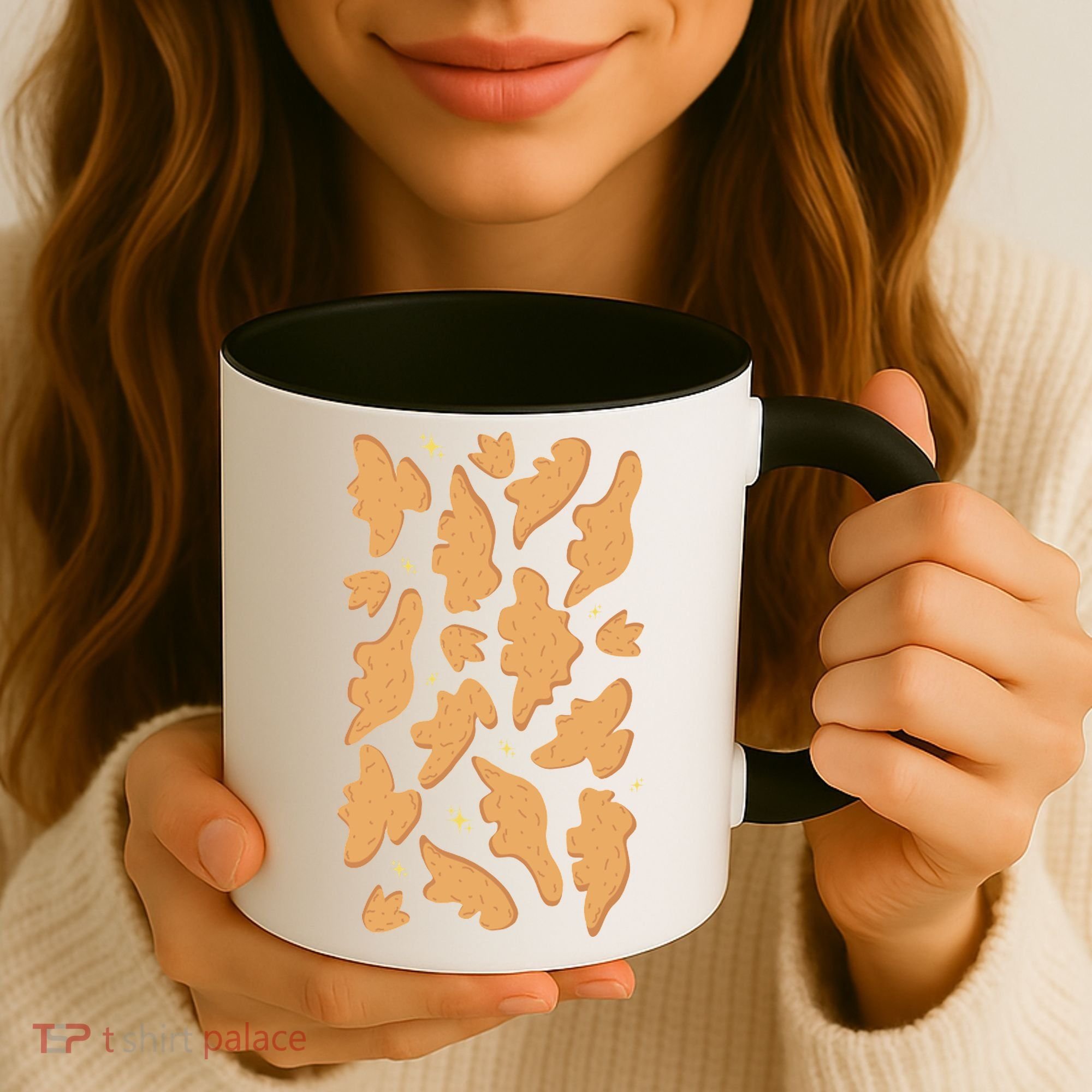 Dino Nuggies Chicken Nuggets Pattern Coffee Mug