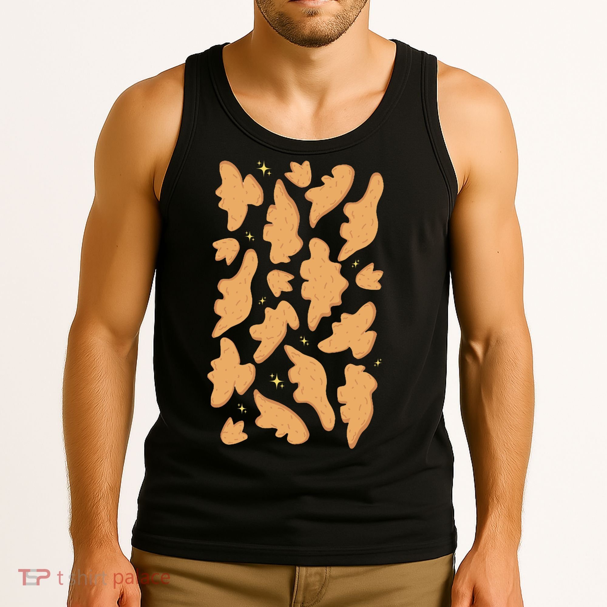 Dino Nuggies Chicken Nuggets Pattern Tank Top