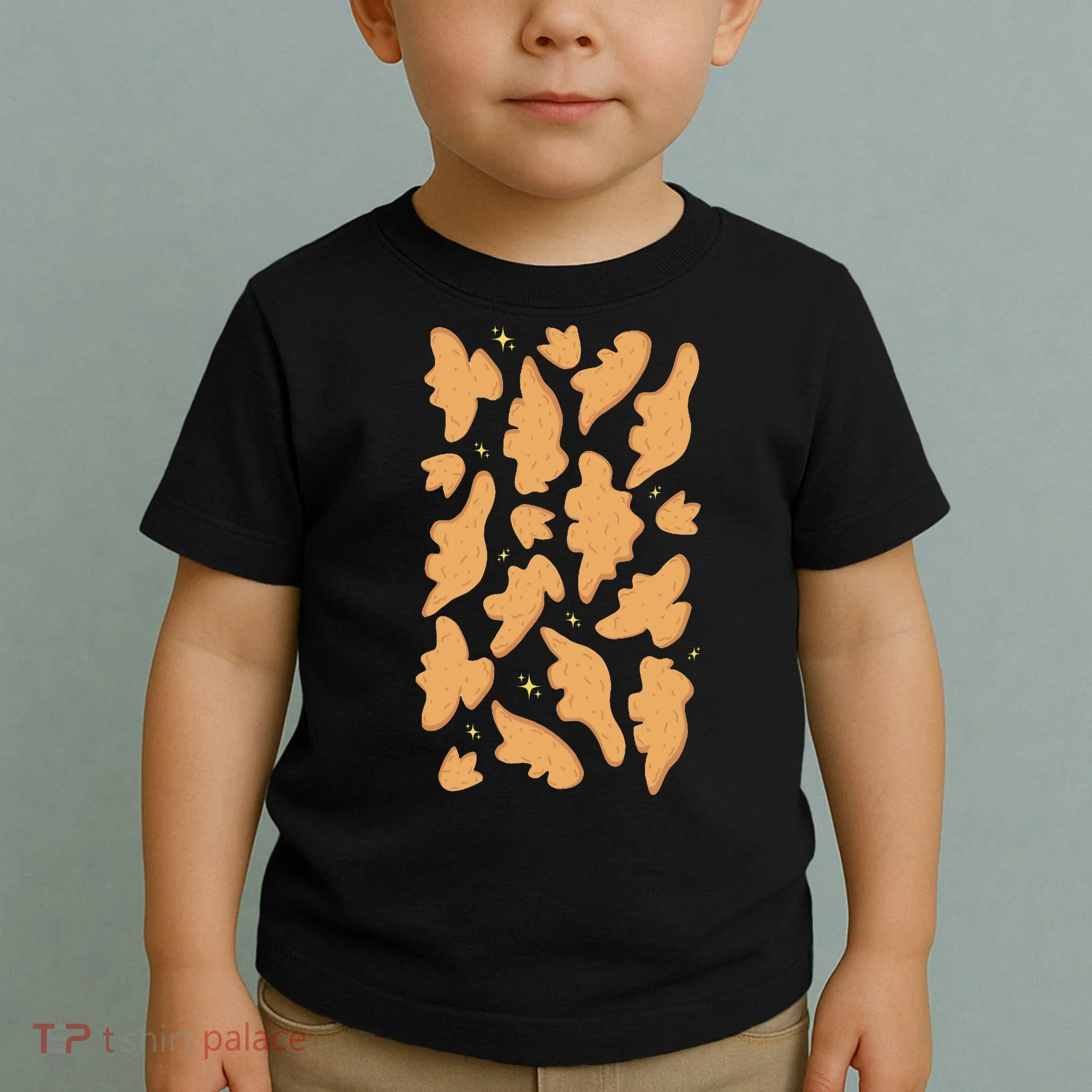 Dino Nuggies Chicken Nuggets Pattern Toddler T-Shirt
