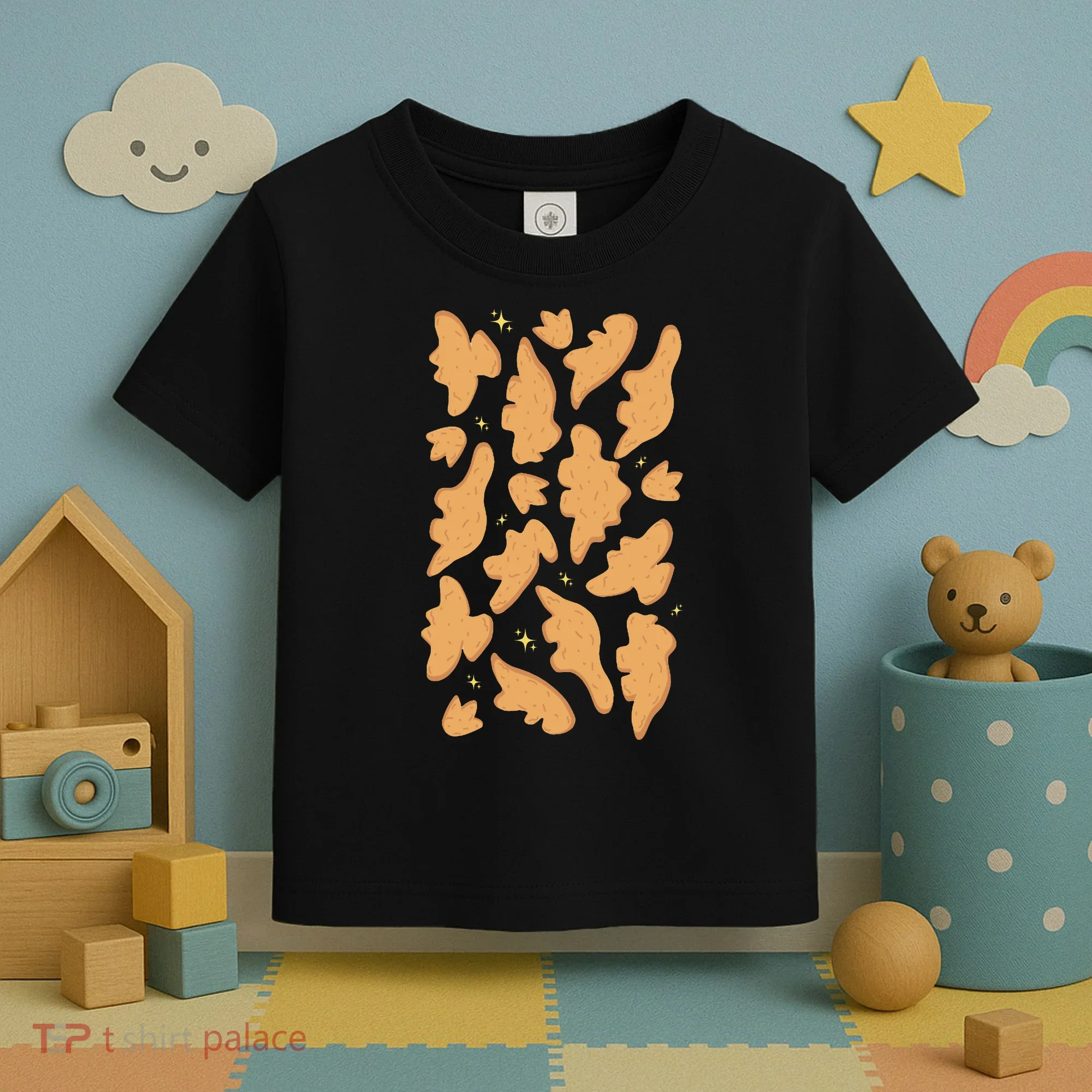Dino Nuggies Chicken Nuggets Pattern Toddler T-Shirt
