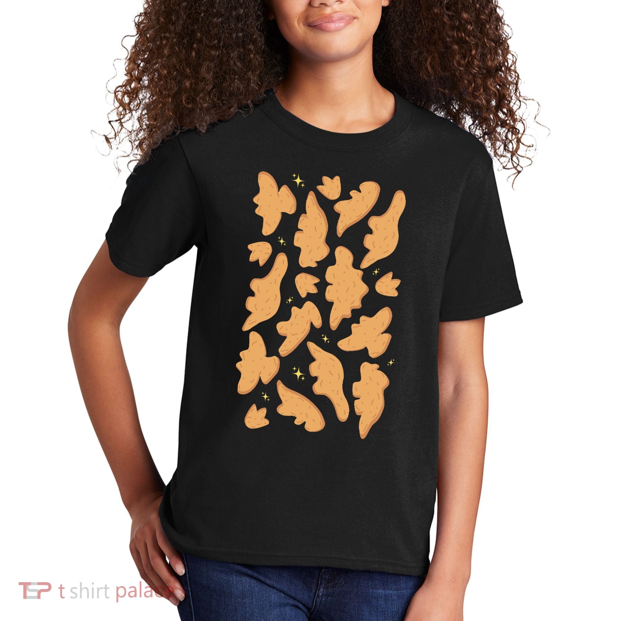 Dino Nuggies Chicken Nuggets Pattern Kids T-Shirt