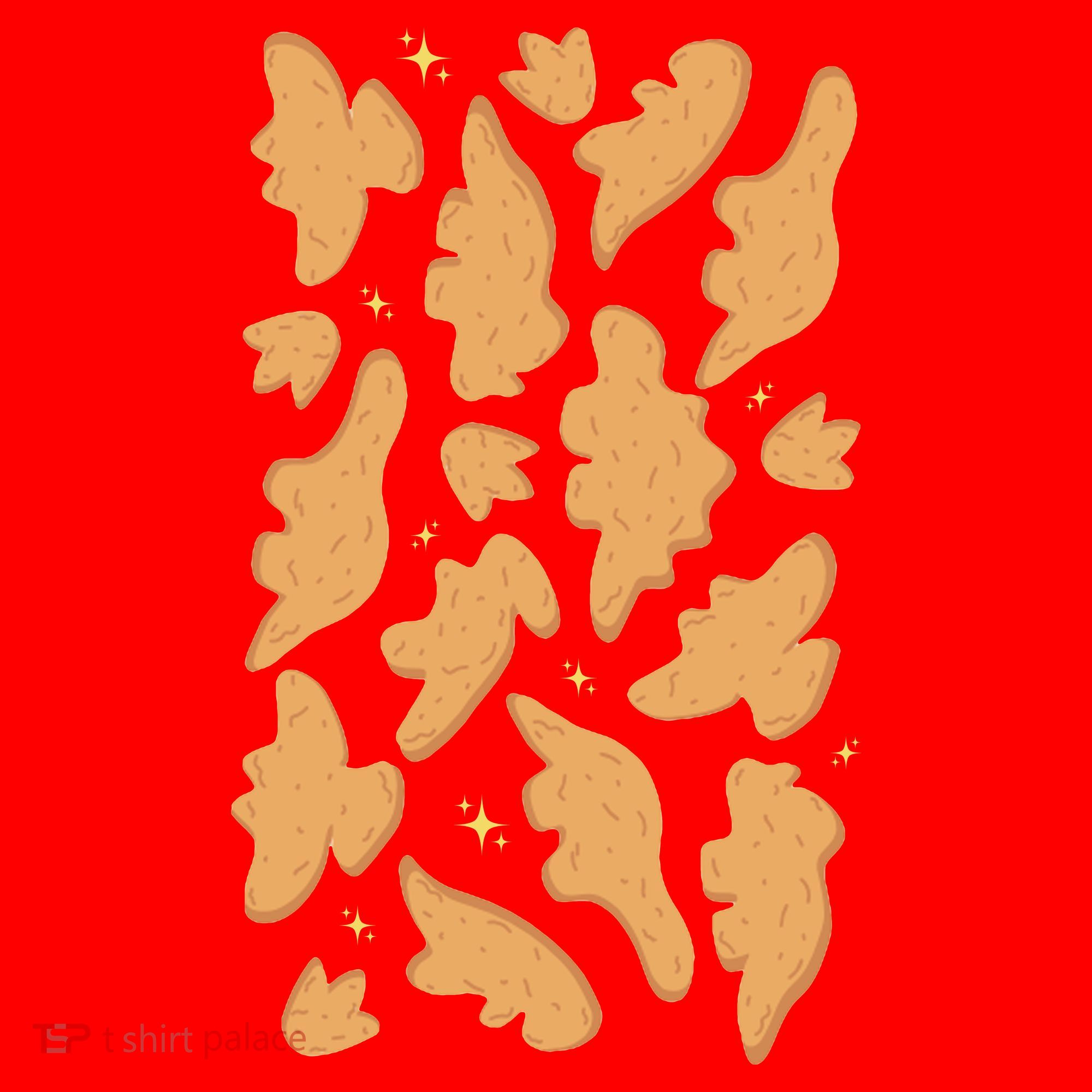 Dino Nuggies Chicken Nuggets Pattern Santa Hat