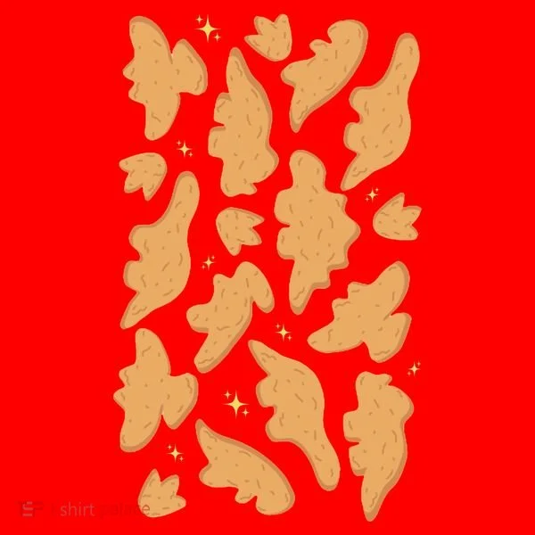 Dino Nuggies Chicken Nuggets Pattern Santa Hat