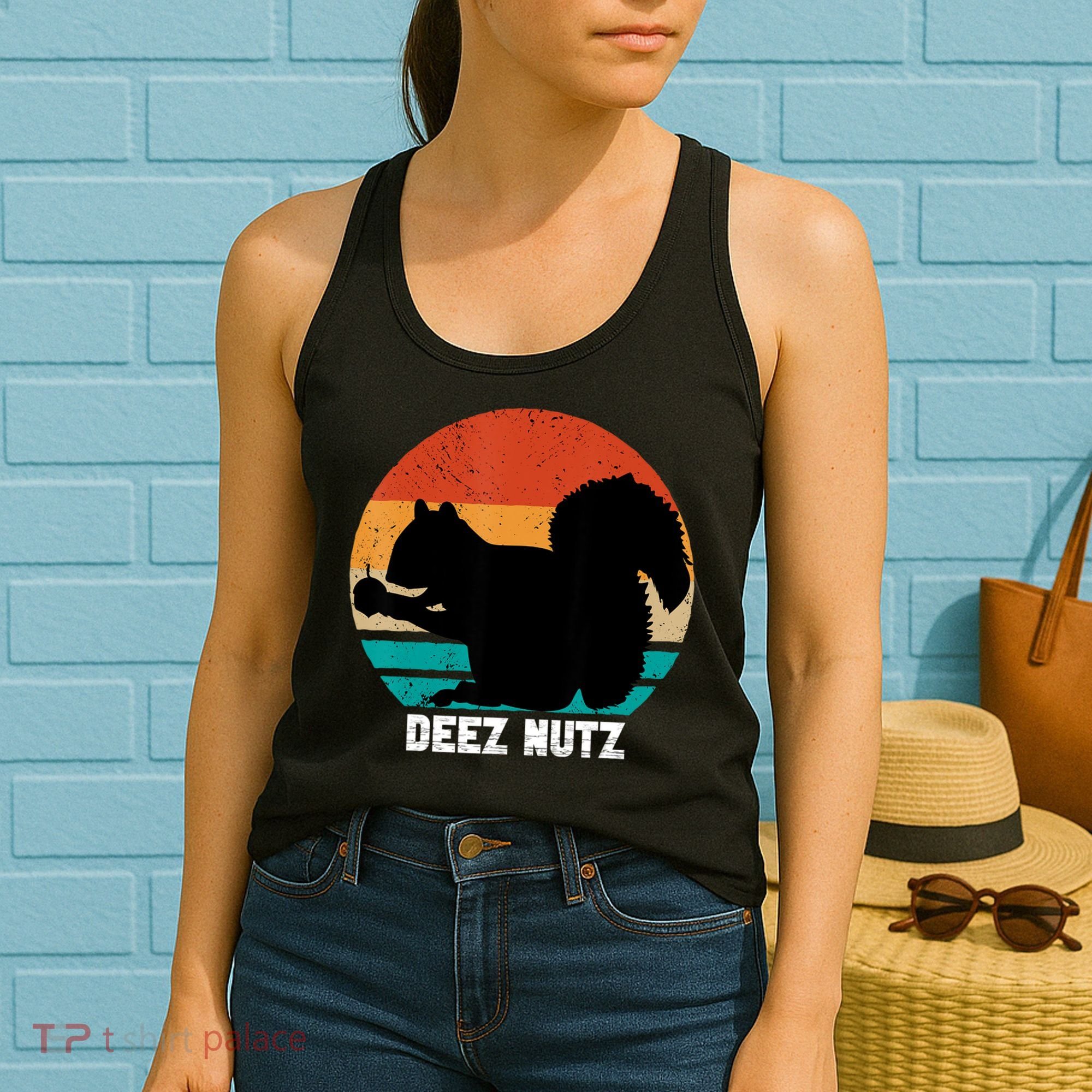 Deez Nutz Christmas Gopher Funny Saying Dees Nutz Ugly Xmas Women's Tank Top