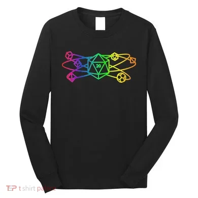 DnD D20 Atom Rainbow Gamer Long Sleeve Shirt