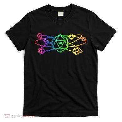 DnD D20 Atom Rainbow Gamer T-Shirt