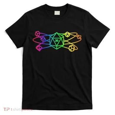 DnD D20 Atom Rainbow Gamer T-Shirt