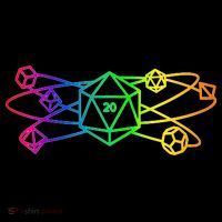 DnD D20 Atom Rainbow Gamer Bucket Hat thumb 4