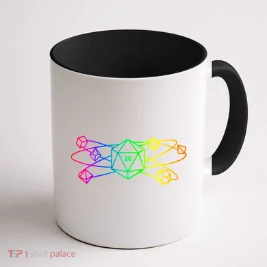 DnD D20 Atom Rainbow Gamer Coffee Mug back