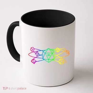 DnD D20 Atom Rainbow Gamer Coffee Mug