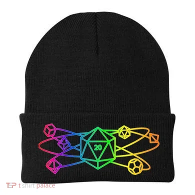 DnD D20 Atom Rainbow Gamer Beanie