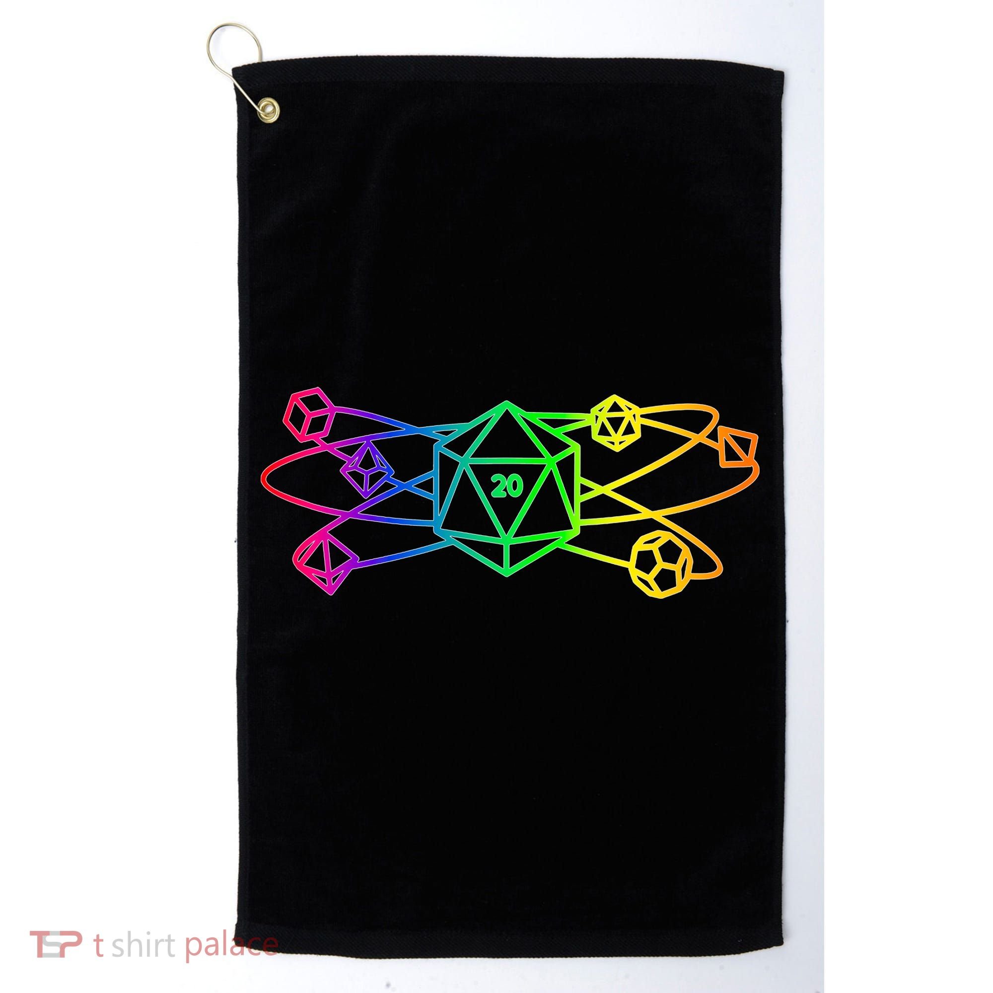 DnD D20 Atom Rainbow Gamer Golf Towel