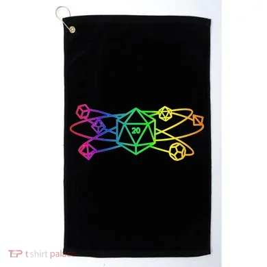 DnD D20 Atom Rainbow Gamer Golf Towel