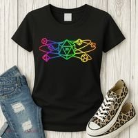 DnD D20 Atom Rainbow Gamer Women's T-Shirt thumb 3