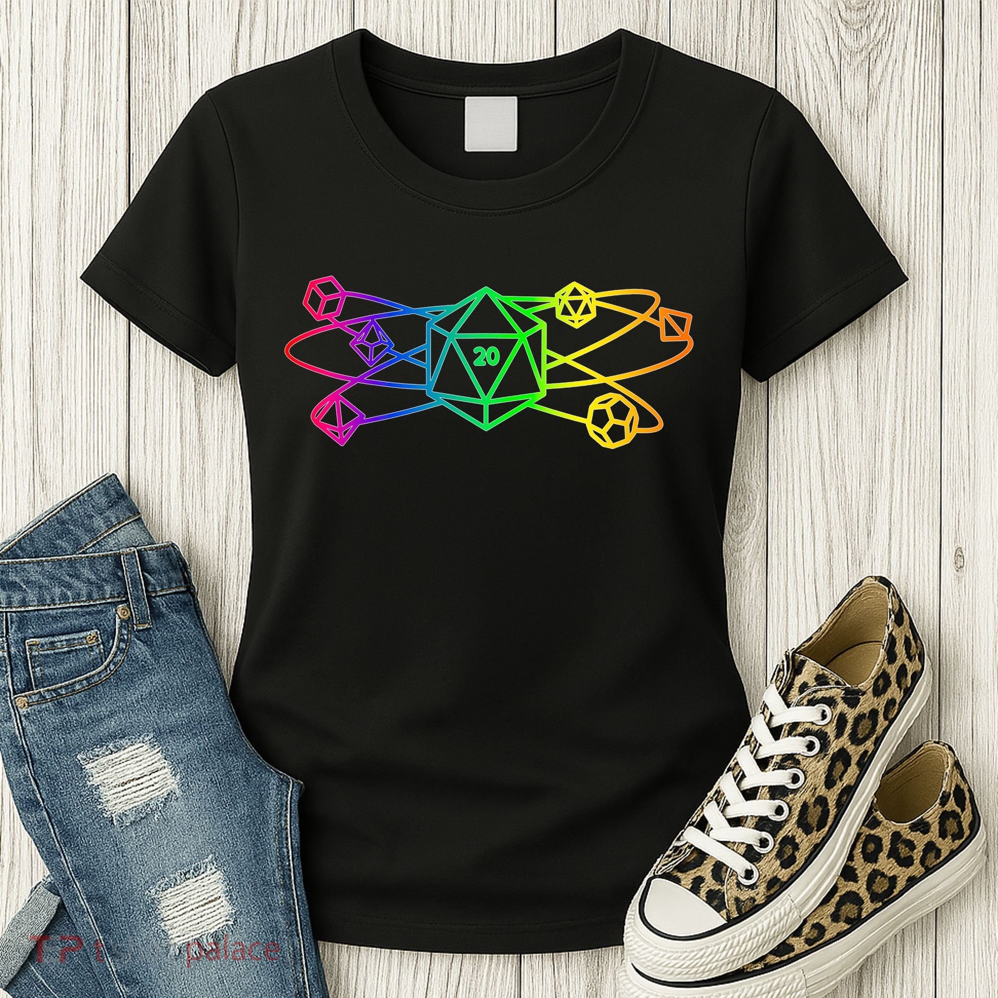 DnD D20 Atom Rainbow Gamer Women's T-Shirt