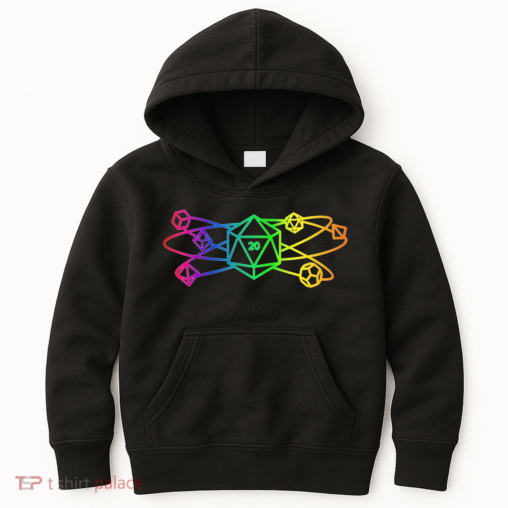DnD D20 Atom Rainbow Gamer Kids Hoodie