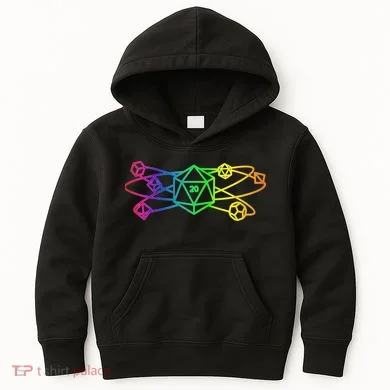 DnD D20 Atom Rainbow Gamer Kids Hoodie