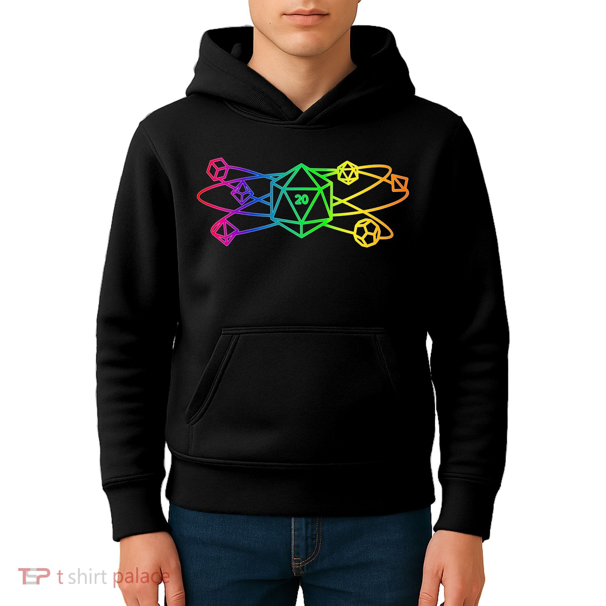 DnD D20 Atom Rainbow Gamer Kids Hoodie