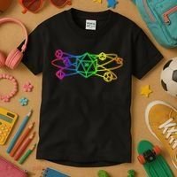 DnD D20 Atom Rainbow Gamer Kids T-Shirt thumb 3