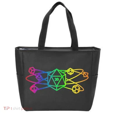 DnD D20 Atom Rainbow Gamer Tote Bag