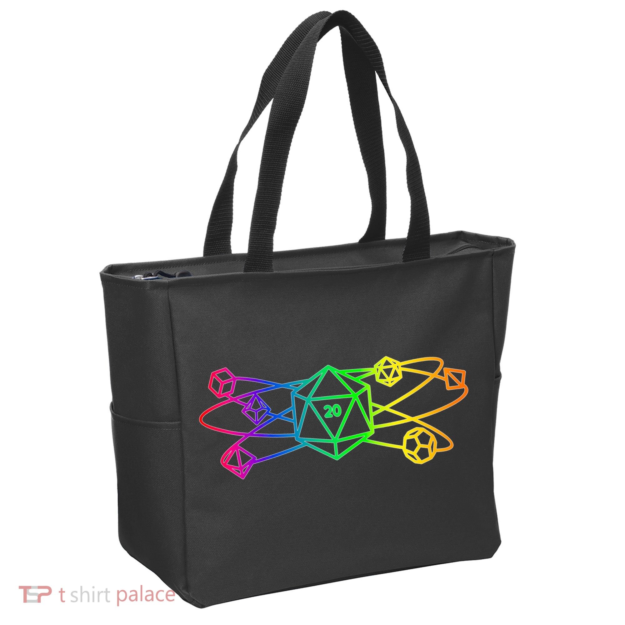 DnD D20 Atom Rainbow Gamer Tote Bag