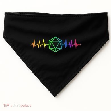 DnD D20 Life Pulse Rainbow USA-Made Doggie Bandana