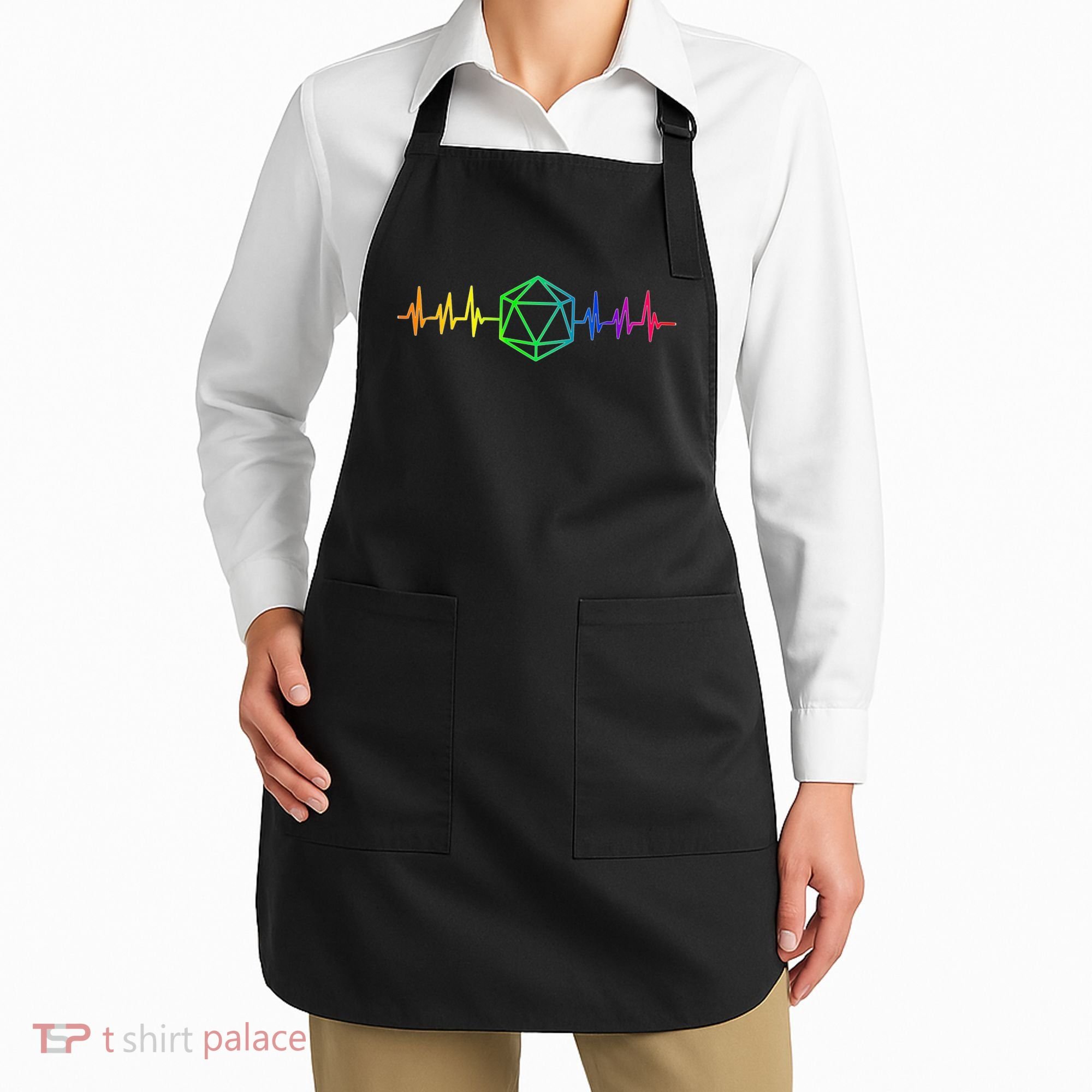 DnD D20 Life Pulse Rainbow Apron