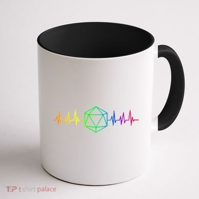 DnD D20 Life Pulse Rainbow Coffee Mug back