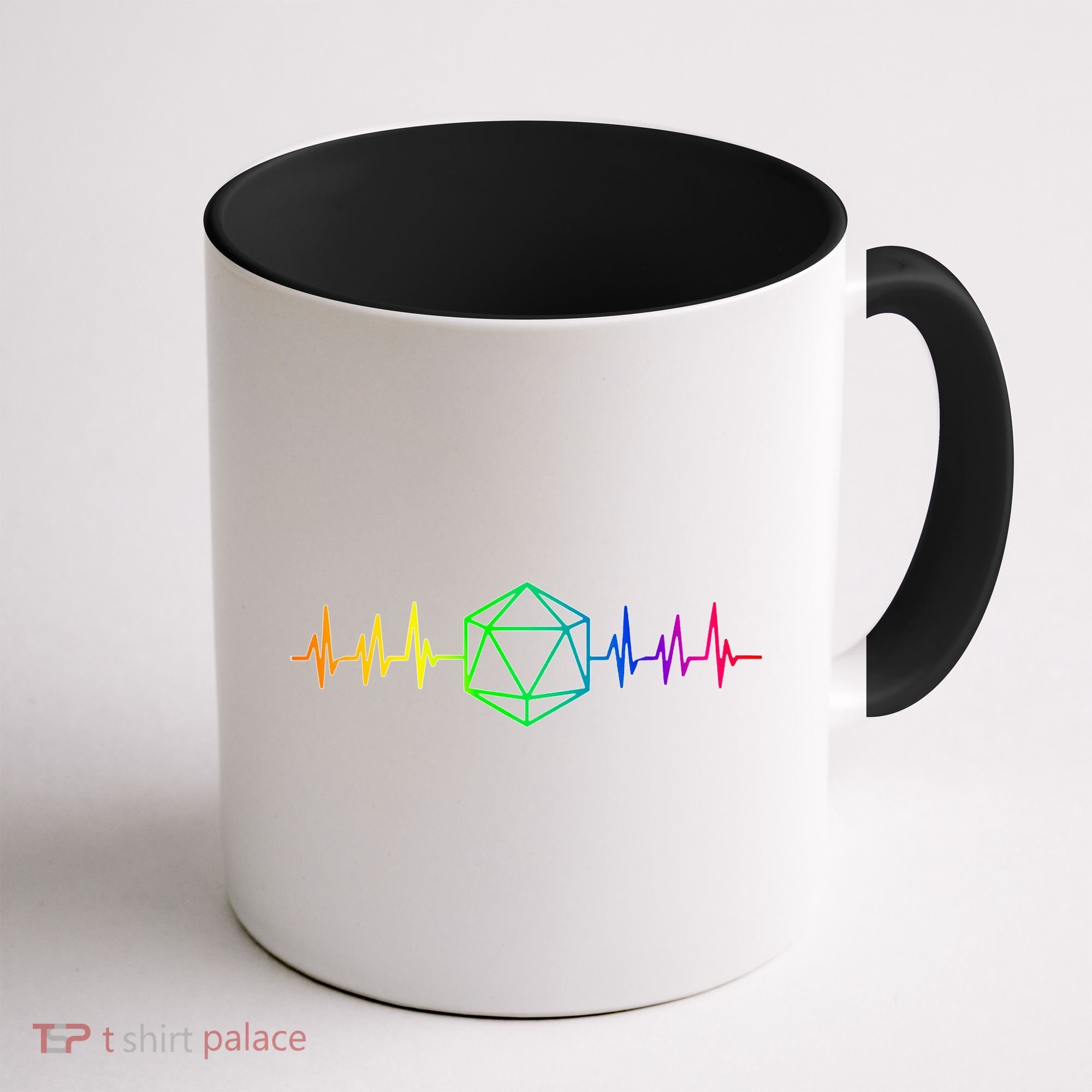 DnD D20 Life Pulse Rainbow Coffee Mug