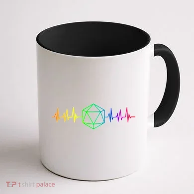 DnD D20 Life Pulse Rainbow Coffee Mug back