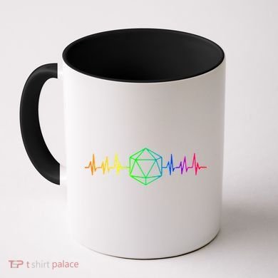 DnD D20 Life Pulse Rainbow Coffee Mug