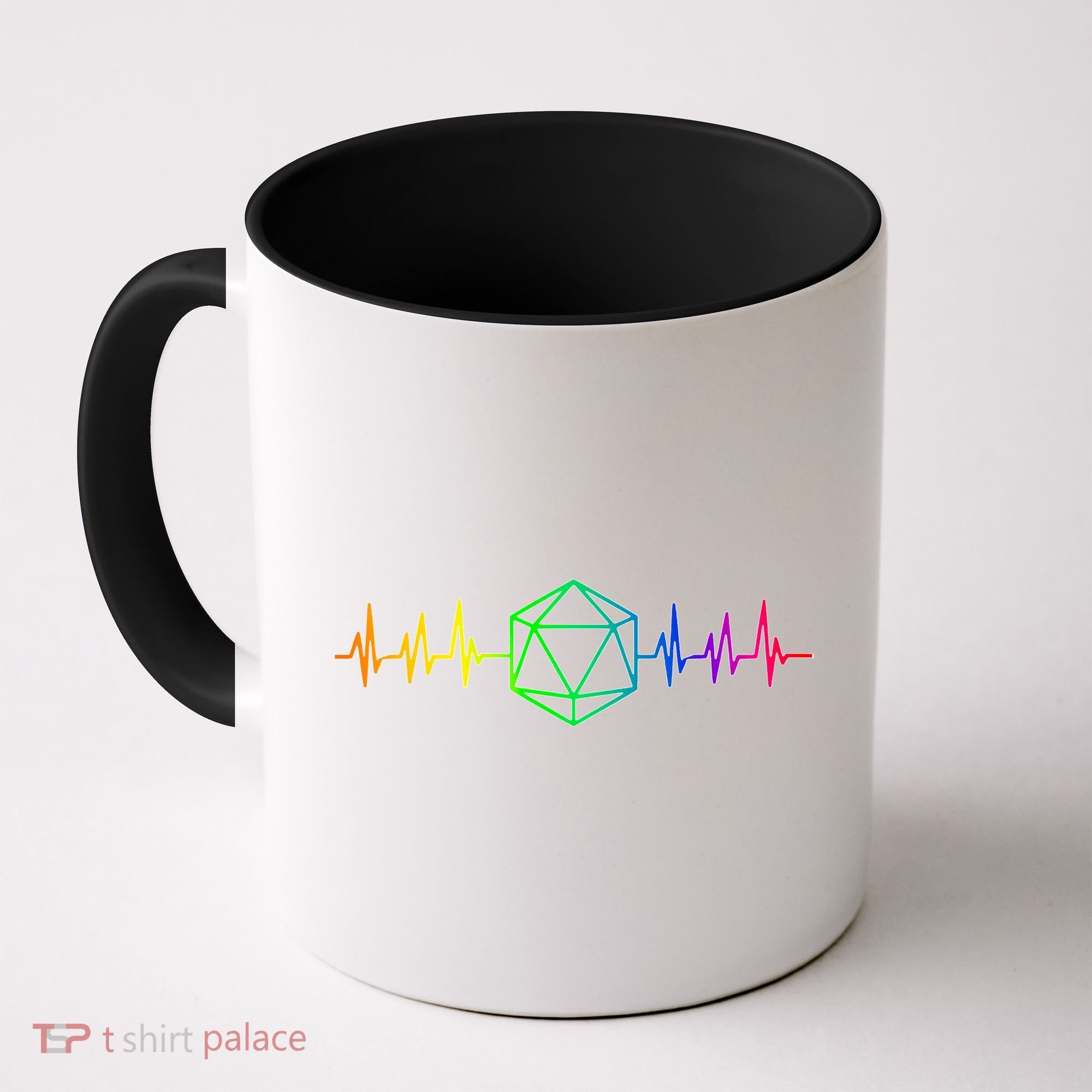 DnD D20 Life Pulse Rainbow Coffee Mug