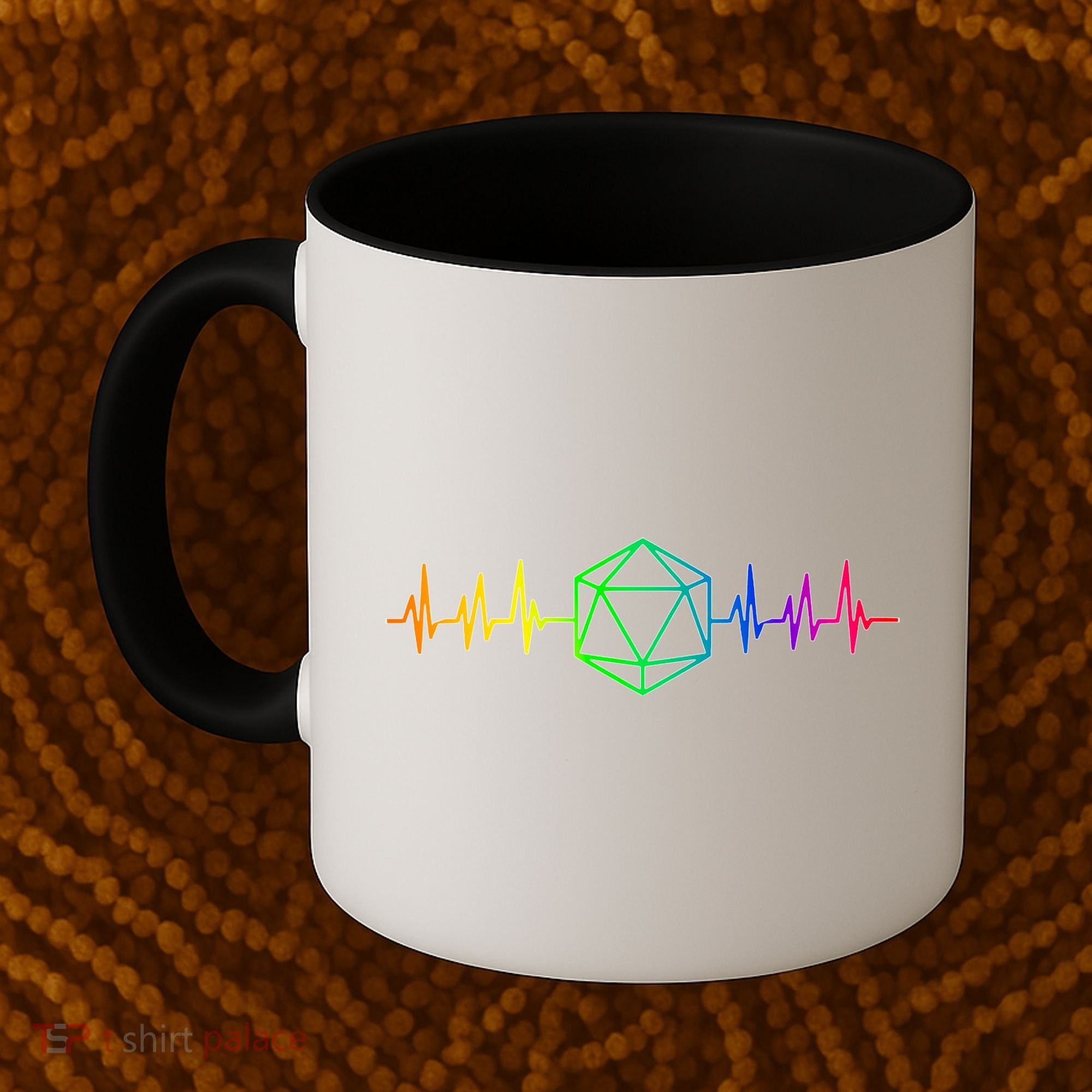 DnD D20 Life Pulse Rainbow Coffee Mug