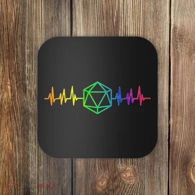 DnD D20 Life Pulse Rainbow Coaster