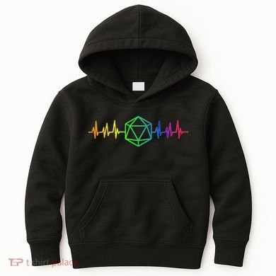 DnD D20 Life Pulse Rainbow Kids Hoodie