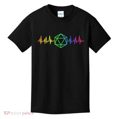 DnD D20 Life Pulse Rainbow Kids T-Shirt