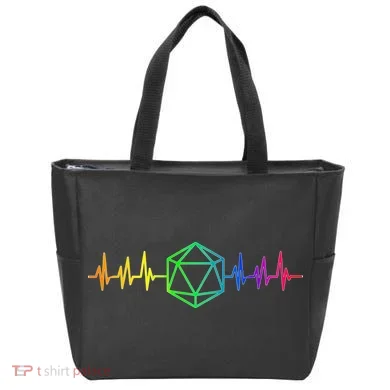 DnD D20 Life Pulse Rainbow Tote Bag
