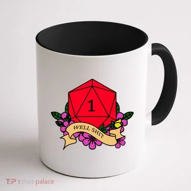 DND Well Shit Dice Game Coffee Mug back
