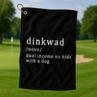 Dinkwad Noun Dual Income No With A Dog Golf Towel thumb 1