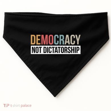 Democracy Not Dictatorship USA-Made Doggie Bandana