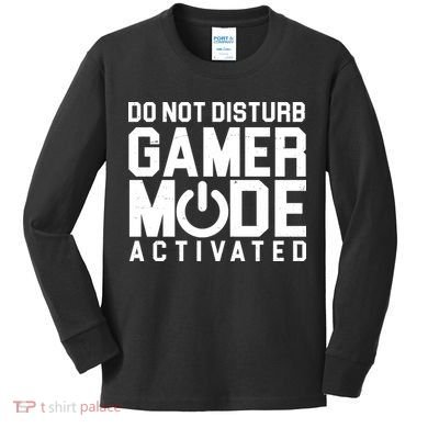 Do Not Disturb Gamer Mode Activated Kids Long Sleeve Shirt