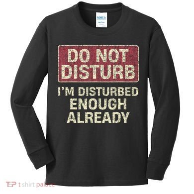 Do Not Disturb IM Disturbed Enough Already Sarcastic Kids Long Sleeve Shirt