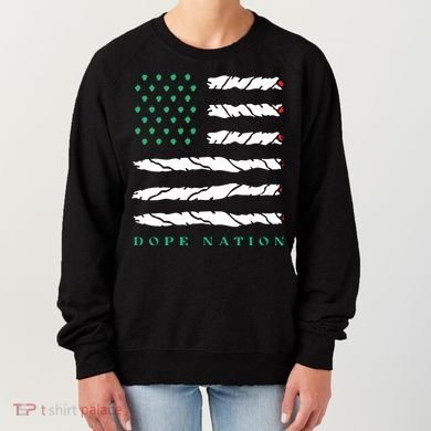 Dope Nation Flag Marijuana 420 Leaf Weed Weed Day Cannabis Funny Women's Sweatshirt