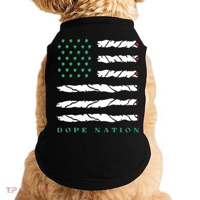 Dope Nation Flag Marijuana 420 Leaf Weed Weed Day Cannabis Funny Doggie Tank