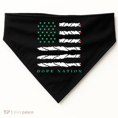 Dope Nation Flag Marijuana 420 Leaf Weed Weed Day Cannabis Funny USA-Made Doggie Bandana