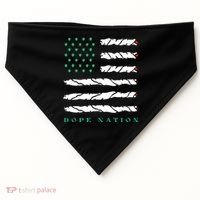 Dope Nation Flag Marijuana 420 Leaf Weed Weed Day Cannabis Funny USA-Made Doggie Bandana thumb 0