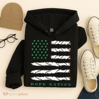 Dope Nation Flag Marijuana 420 Leaf Weed Weed Day Cannabis Funny Hoodie thumb 4