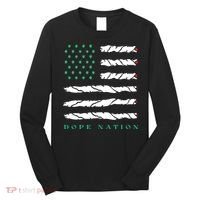 Dope Nation Flag Marijuana 420 Leaf Weed Weed Day Cannabis Funny Long Sleeve Shirt thumb 0