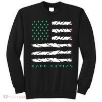 Dope Nation Flag Marijuana 420 Leaf Weed Weed Day Cannabis Funny Sweatshirt thumb 0
