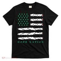 Dope Nation Flag Marijuana 420 Leaf Weed Weed Day Cannabis Funny T-Shirt thumb 0